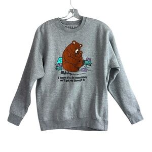 Jeremy Zuckerberg Graphic Sweatshirt Large Grey Gray Cotton Blend